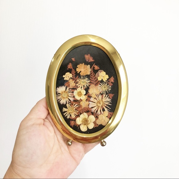 Vintage Boho Framed Pressed Wildflowers